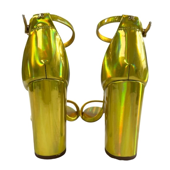 NWOT Sam Edelman Yaro Mimosa Gold Block Heel Ankle Strap Sandals Size 7.5M - Picture 8 of 16